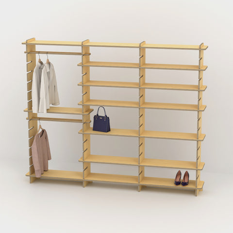 Shelvr Triple Bay Clothing Rack | H1835 x D290mm