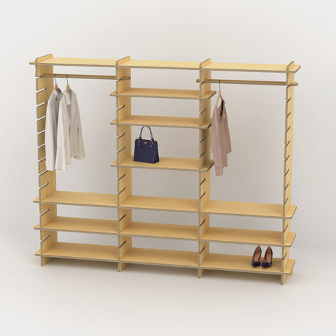 Shelvr Triple Bay Clothing Rack | H1835 x D390mm