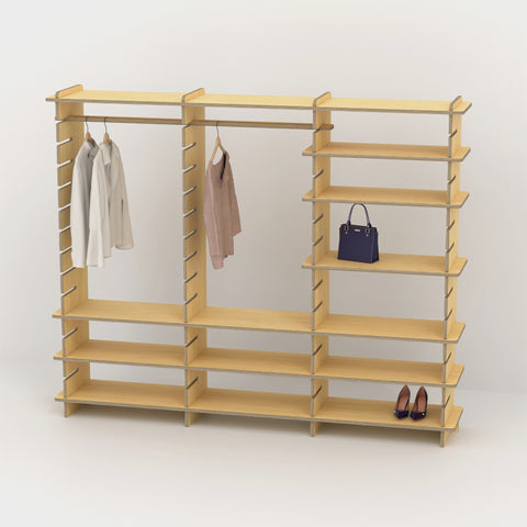 Shelvr Triple Bay Clothing Rack | H1835 x D390mm