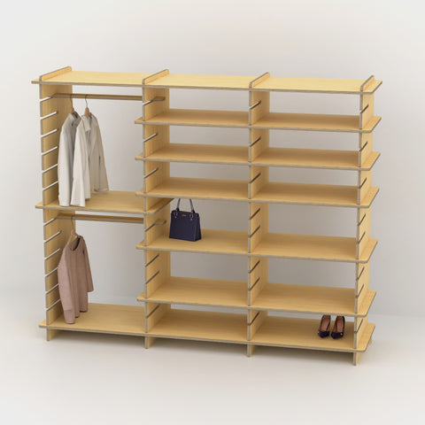 Shelvr Triple Bay Clothing Rack | H1835 x D590mm