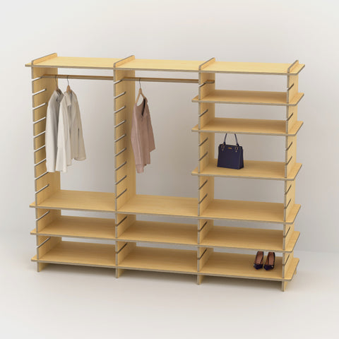 Shelvr Triple Bay Clothing Rack | H1835 x D590mm