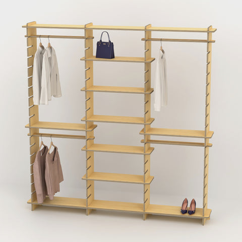 Shelvr Triple Bay Clothing Rack | H2315 x D290mm