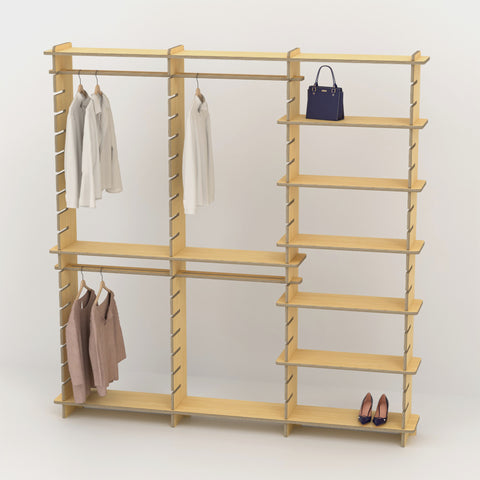 Shelvr Triple Bay Clothing Rack | H2315 x D290mm