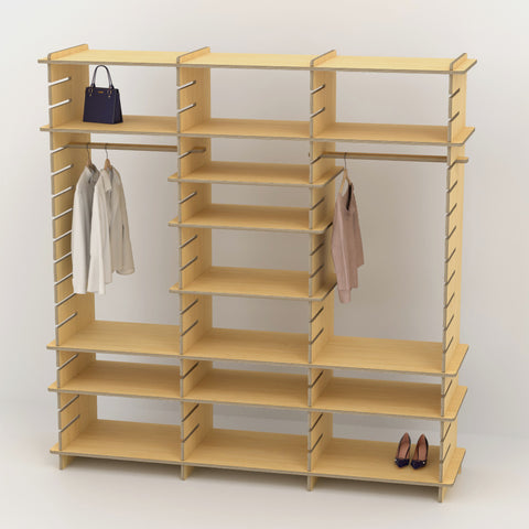 Shelvr Triple Bay Clothing Rack | H2315 x D590mm